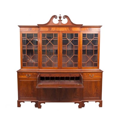 Lot 226 - George III Style Mahogany Secretary Breakfront...
