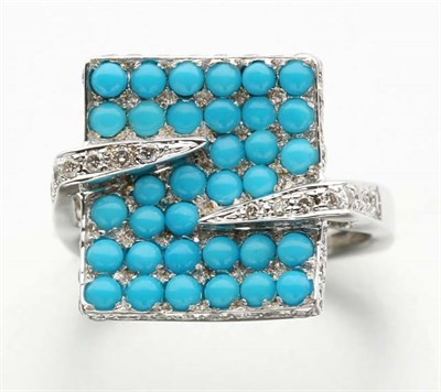 Lot 2546 - Turquoise and Diamond Ring