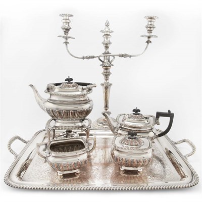 Lot 312 - Sheffield Silver Plated Seven-Piece Tea and...