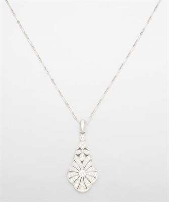 Lot 2664 - Diamond Pendant with White Gold Chain