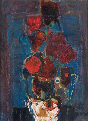 Lot 1023 - Zvi Mairovich Israeli, 1911-1973 Floral Still...