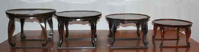 Lot 197 - Group of Four Asian Hardwood Stacking Tables...