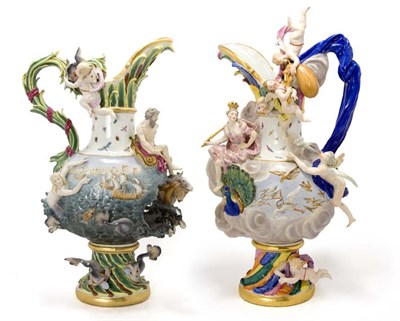 Lot 4225 - Two Meissen Gilt and Polychrome Decorated...