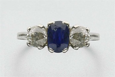 Lot 2384 - Sapphire and Diamond Ring