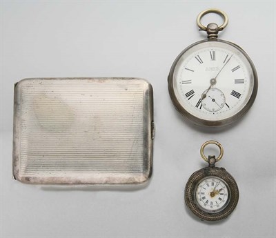 Lot 2902 - Four Open Face Watches and and Elgin Metal Travel Clock