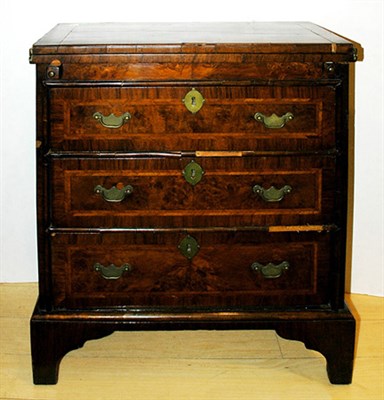 Lot 283 - George III Feather Banded Walnut Bachelor's...