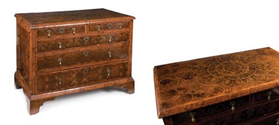 Lot 77 - William and Mary Oyster Veneered Walnut Chest...