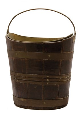 Lot 194 - George III Brass Bound Mahogany Bucket Late...