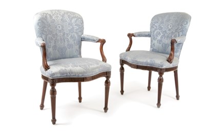 Lot 227 - Pair of George III Mahogany Armchairs In the...