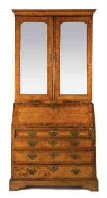 Lot 141 - George II Walnut Bureau Cabinet In two parts,...