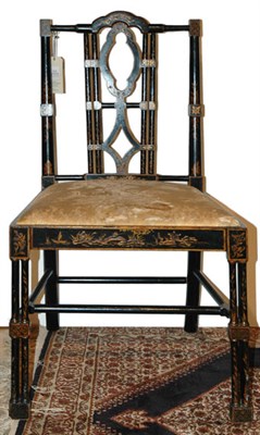 Lot 3152 - George III Style Gilt Decorated Black...