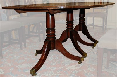 Lot 3356 - George III Style Banded Mahogany Triple...