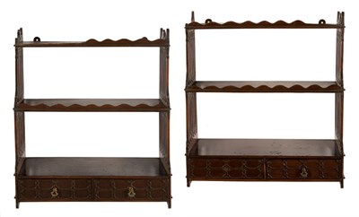 Lot 200 - Pair of George III Mahogany Hanging Shelves...