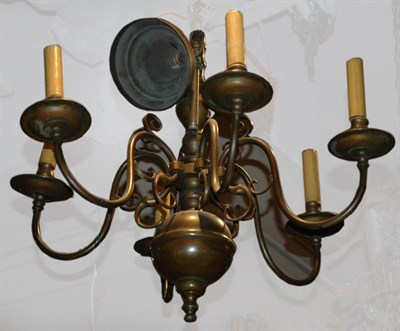 Lot 374 - Dutch Baroque Style Brass Six-Light Chandelier...