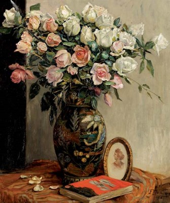 Lot 23 - Fernand Gaudfroy Belgian, 1885-1964 Flowers in...