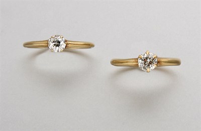 Lot 2377 - Two Antique Diamond Rings
