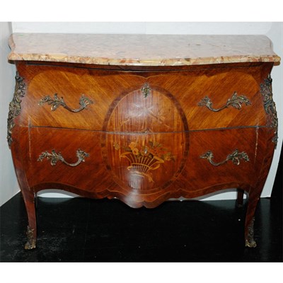 Lot 240 - Louis XV Style Gilt-Metal Mounted Marquetry...