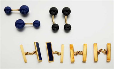 Lot 2480 - Four Pairs of Cufflinks