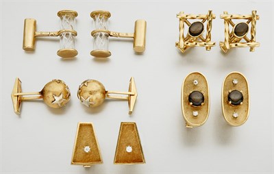 Lot 2482 - Five Pairs of Cufflinks