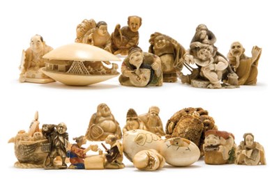 Lot 669 - Group of Twenty Japanese Ivory Netsuke
