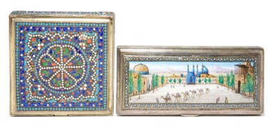 Lot 4316 - Two Silver Boxes Comprising a square example...