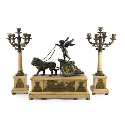 Lot 221 - Empire Style Gilt and Patinated-Bronze and...
