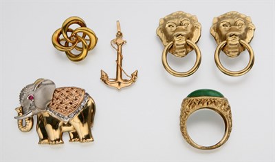 Lot 2645 - Group of Gold Jewelry