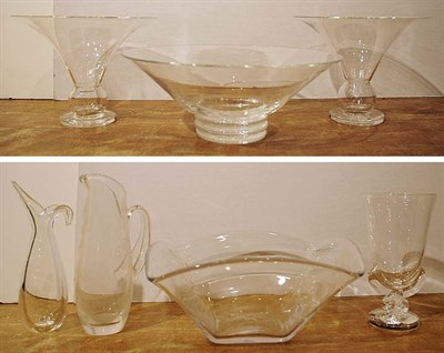Lot 516 - Group of Six Steuben Glass Table Articles;...