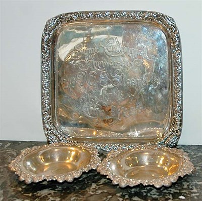 Lot 462 - Tiffany & Co. Sterling Silver Salver; Together...
