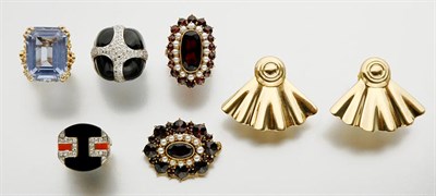 Lot 2759 - Group of Gold and Gem-Set Jewelry