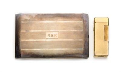 Lot 2596 - Sterling Silver Cigarette Case and Metal Lighter