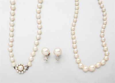 Lot 2352 - Group of Cultured Pearl and Diamond Jewelry