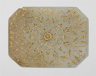Lot 2885 - Jade and Gold Plaque