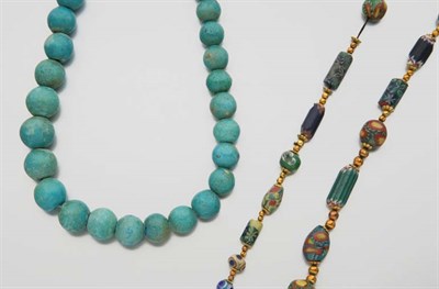 Lot 2889 - Three Gold and Bead Necklaces and Ring