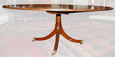 Lot 219 - Regency Style Banded Mahogany Pedestal Dining...