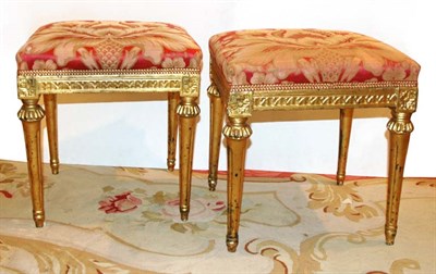 Lot 612 - Pair of Gilt-Wood Stools 18th Century Height...