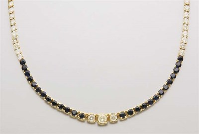 Lot 2525 - Diamond and Sapphire Necklace