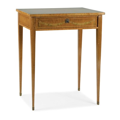 Lot 448 - Continental Inlaid Fruitwood Single-Drawer...