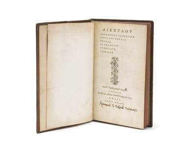 Lot 3014 - AESCHYLUS [Title and author in Greek]. [Plays]....