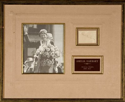 Lot 3006 - EARHART, AMELIA Signature on paper in pencil,...