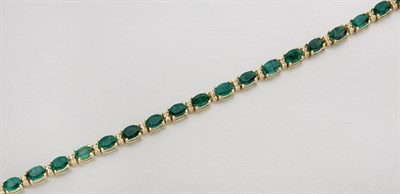 Lot 2565 - Emerald and Diamond Bracelet