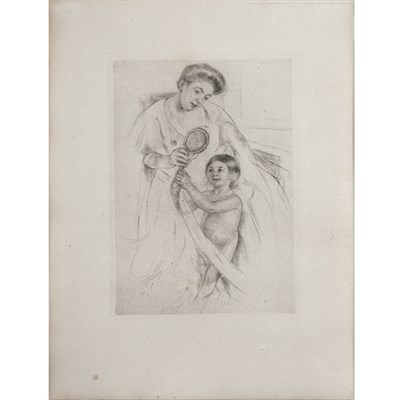 Lot 257 - Mary Cassatt LOOKING INTO THE HAND MIRROR (NO....