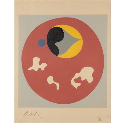 Lot 75 - Jean Arp UNTITLED (ARNTZ 264) Color woodcut,...