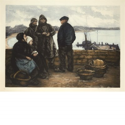Lot 93 - Manuel Robbe [FISHERFOLK] Color aquatint,...