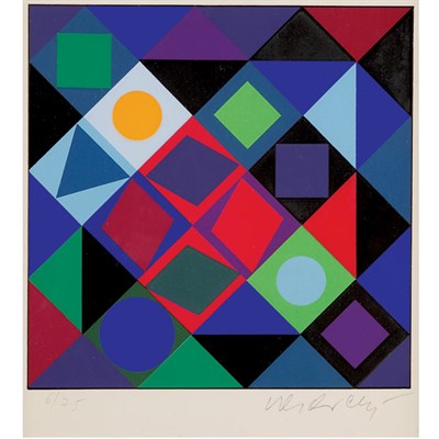 Lot 85 - Victor Vasarely COMPOSITION Color screenprint,...