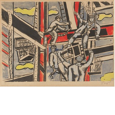 Lot 77 - After Fernand Leger [CONSTRUCTION WORKERS]...