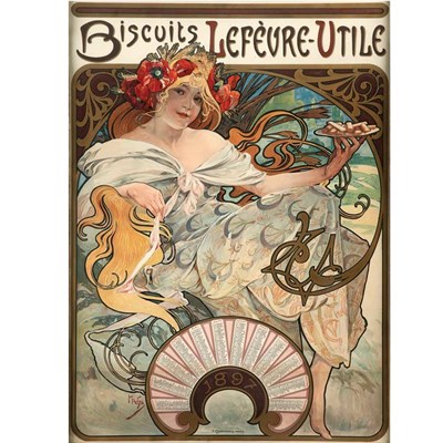 Lot 419 - Alphonse Mucha BISCUITS LEFEVRE-UTILE (R./W....