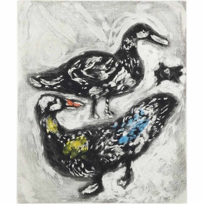 Lot 112 - Marc Chagall LA TORTUE ET LES DEUX CANARDS...