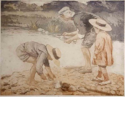 Lot 82 - Manuel Robbe [CHILDREN AT SHORE] Color...