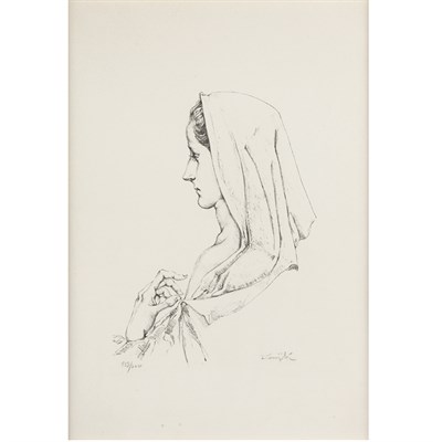 Lot 292 - Tsuguharu Foujita [PROFIL DE FEMME] Lithograph,...